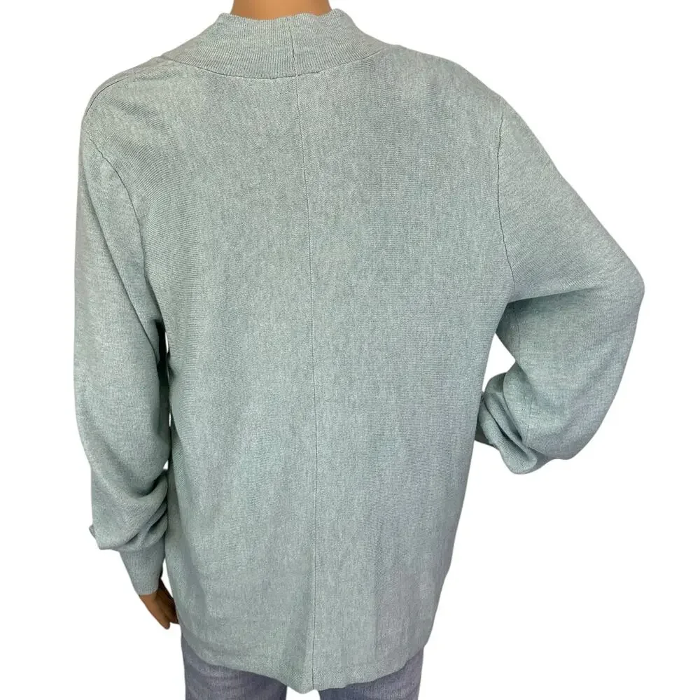 2/$30 J. Jill Wrap Sweater Lucite Heather Blue Green Size L